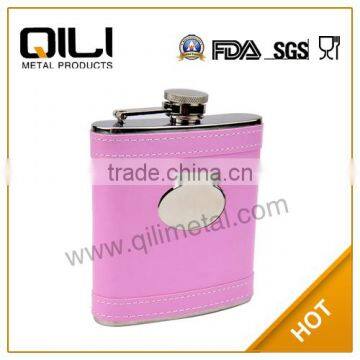 Leather stainless steel wholesale liquor buy hip flask