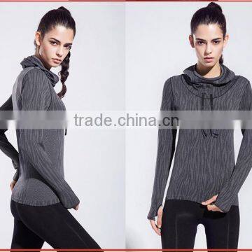 Wholesale Women Gym Sports Ink Long Sleeve Hoodie Hooded Sweatshirt photo-4