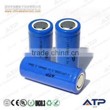 Hot Cheap 3.2v 900mah ifr 18500 battery / 3.2v 900mah 18500 lifepo4 rechargeable battery