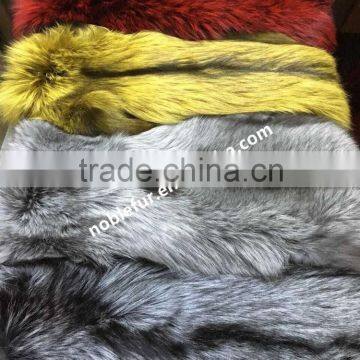 Luxury Real Genuine Fox Fur Blanket Super Soft Dyed Candy Color Blue Fox Fur Blanket photo-2