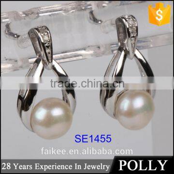 fashion pearl earrings silver jewelry