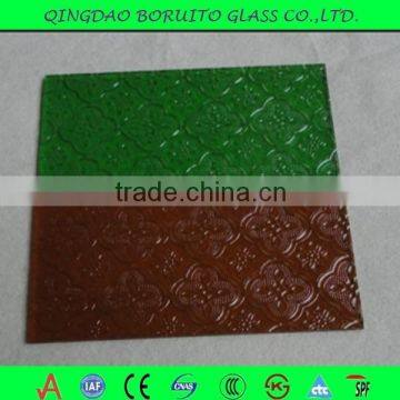 Factory price 5mm colored Begonia Patterned Glass