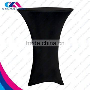 Custom Polyester Black Round Tablecloth photo-2
