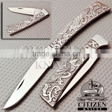 CITIZEN KNIVES, BEAUTIFUL CUSTOM HAND MADE STAINLESS STEEL FOLDING KNIFE