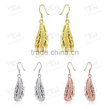 Factory direct sale feather earrings jewelry gold