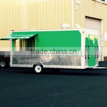 Green Uniaxial Food Truck NEW 4.8 M ENCLOSED CONCESSION FOOD VENDING BBQ TRAILER MOBILE KITCHEN photo-3