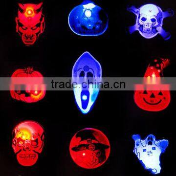 Flashing light LED brooch pin toys fashion pumpkin/ghost brooch led flash badge toy halloween supplies