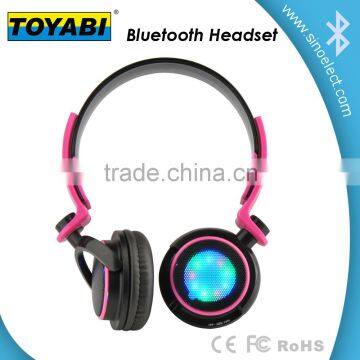 Wireless folding bluetooth Stereo Headphones Adjustable bluetooth Headsets LED light memory card FM radio headphones