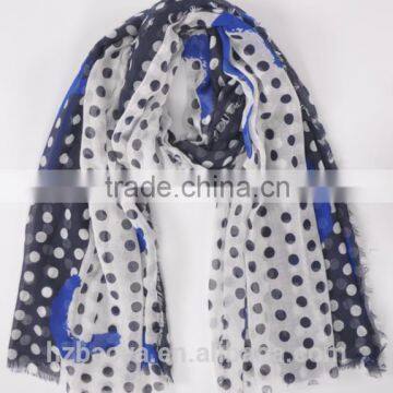 2016 new polyester polka dot print scarf