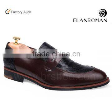 Business luxury casual Round spot snake skin italian men goodyear welted shoes