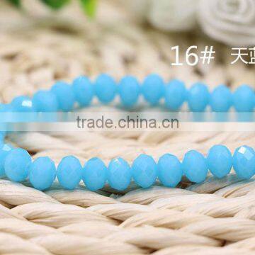 Solid Sky Blue 2mm to 12mm AAA Quality Wholesales Price Loose Jade Crystal Facted Roundelles Glass Beads for Jewelry Cheapest