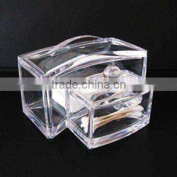 Exquisite clear acrylic cotton pads cotton swab storage box with lid