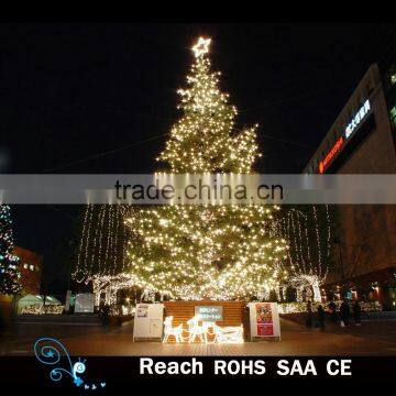 2016 new Outdoor large artificial christmas tree with stars shape LED lights motif decoration for plaza