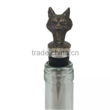 Zinc Alloy Antique Gold Fox Metal Blank Wine Bottle Stopper