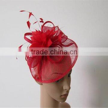 Red sinamay fascinator,Kentucky Derby fascinator hat on headband,fascinator wholesale,Party event fascinator