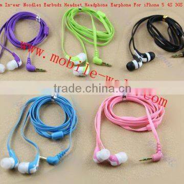 3.5mm In-ear Noodles Earbuds Headset Headphone Earphone For iPhone 5 4S 3GS MP3