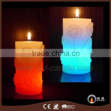 Rainbow color changing candles