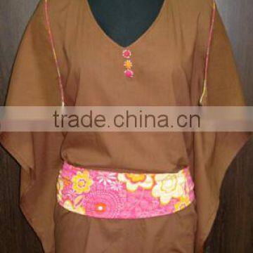 Short cotton cambric cloth beach wear robes