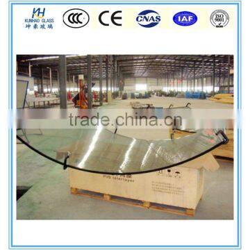 Curved tempered laminated glass