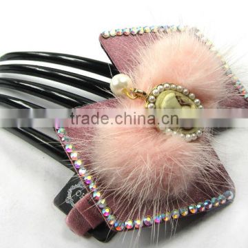 2013 Fashion Hair Accessories Elegant Flower Hair Combs,Fabric Bowknot Hair Combs