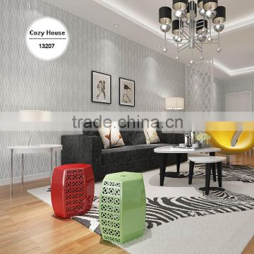 latest printing non woven wallpaper, grey funky cube wall decal for living room , environmental-friendly wall decal pattern