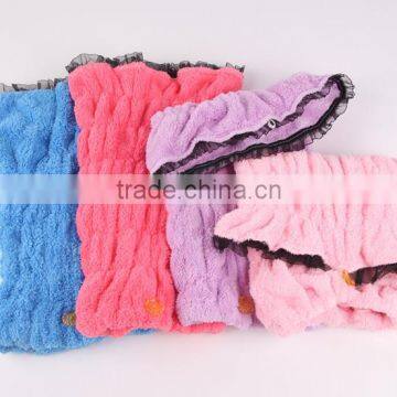 Microfiber Shower Cap Elastic String Hair Drying Cap HRM Bath Shower Cap