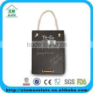 [factory direct] 45X30cm Natural Edge Hanging Laser Design Slate Memo Board