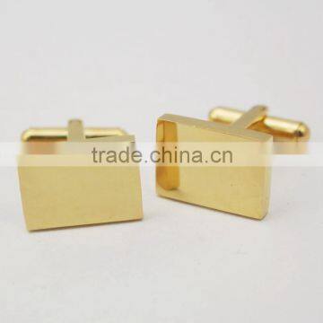 Factory Customize Gold Plating Rectangle Cufflink With Logo photo-4