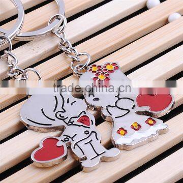 boy and girl kissing magnetic couple key chain