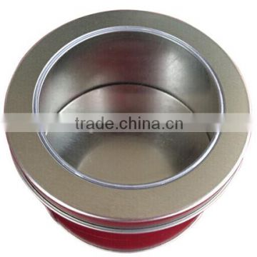 Round Open Window Gift Packaging Metal Tin Box