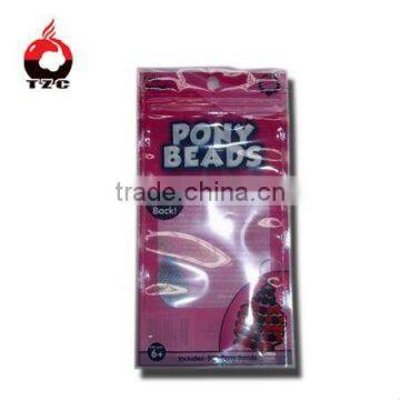 BOPP/CPP pony beads zipper packing bag