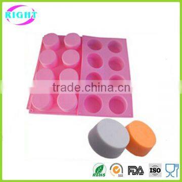 Round shape silicone soap molds