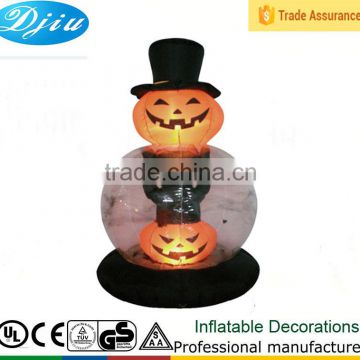 DJ-200 2015 hot Halloween 6ft double pumpkin design led light inflatable decoration