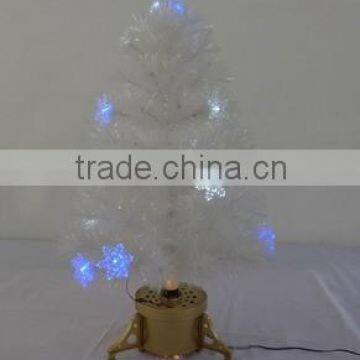 Transparent Leaves With Plastic LED Snowflake Christmas Fibre Optical Tree