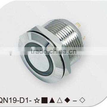 Ring illuminated stainless stell 19mm push button switch