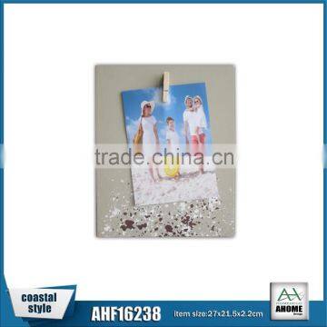 Shabby Chic Beach Style Wooden Table-top With Wood Clamp To Fixed The Face Paper/Insert Paper