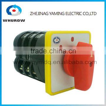 Changeover rotary cam switch Power switch LW5-16A 3 poles High voltage electrical manual momentary silver contacts