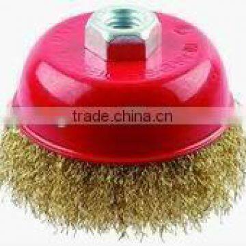 China Manfacture brass-coated wire cup brush