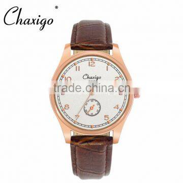 2016 Watch Water Resist 5 Bar Rose Gold Case Quality Leather Watches photo-4