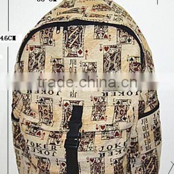 China fashion ladies jacquard canvas backpack