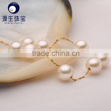 18k Gold Chain Bracelets for Women 2016 Pearls Fresh Water High Luster Pearls