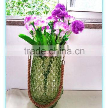 2016 Hot Sale Paint Glass Hurricane Vase With Metal Handle photo-2