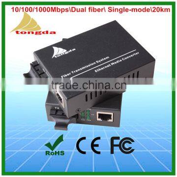 CATV CCTV Media converter 100Mbps 20KM Single Fiber single mode