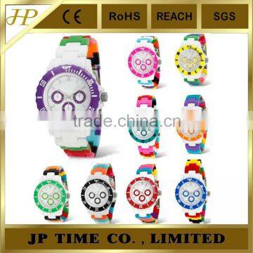 PRINCE MULTICOLOURED STYLE cheap plastic colorful watches WITH 3 DIALS,plastic color watches,colorful plastic watches