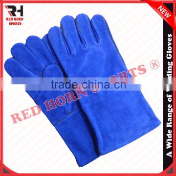 Blue Welding Gloves, Cow Split Hard Wearing Work Gloves, Fresh, Soft and Comfortable