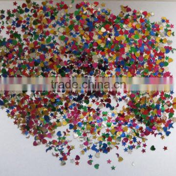 0.6cm diameter Metallic PVC Moon Star Heart Happy Birthday Confetti for party decoration