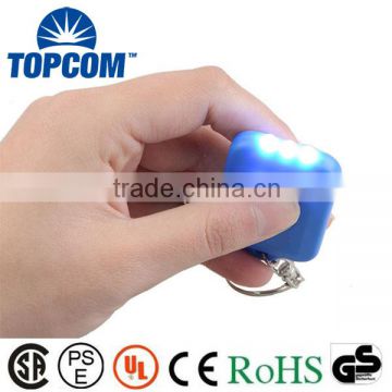 Best Solar Power 3 LED ABS Plastic Key Chain Torch Light For Gift Promotional