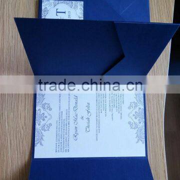 Navy Blue Elegant Wedding Invitations With Glitter photo-3