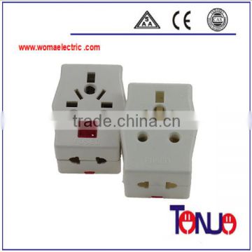 white brass with13A fused universal travel 13A plug socket