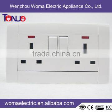 Wholesale Products China OEM British Style Curved White Electrical Wall Socket